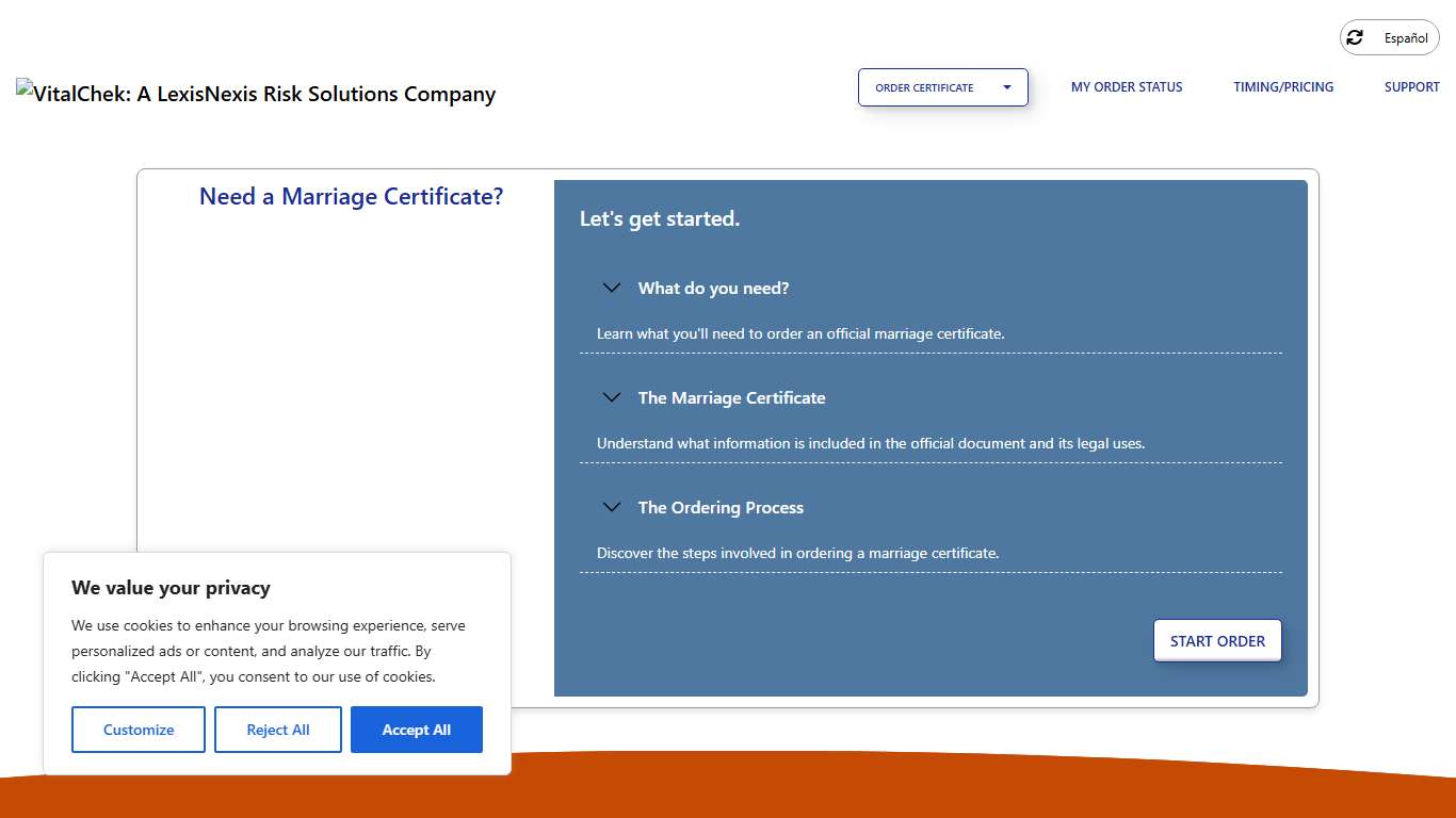 Order Your Marriage Certificate Online | VitalChek