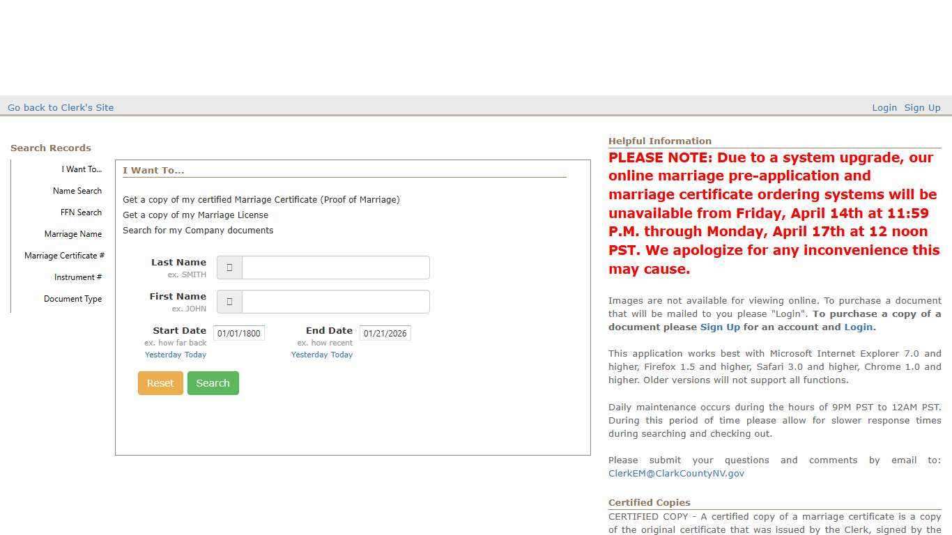 Records Search & Order System